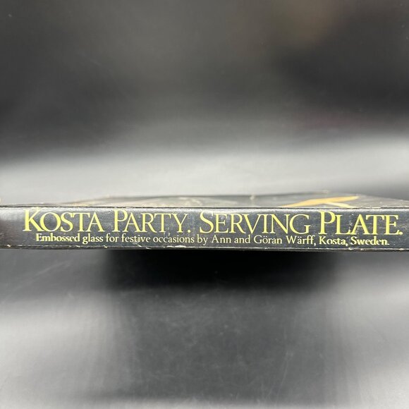 Vintage Kosta Boda Party Glass Serving Plate Leaf Sweden Clear Autumn Fall Decor - Picture 4 of 9